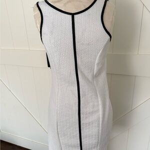 Monteau White Dress with Black Accents